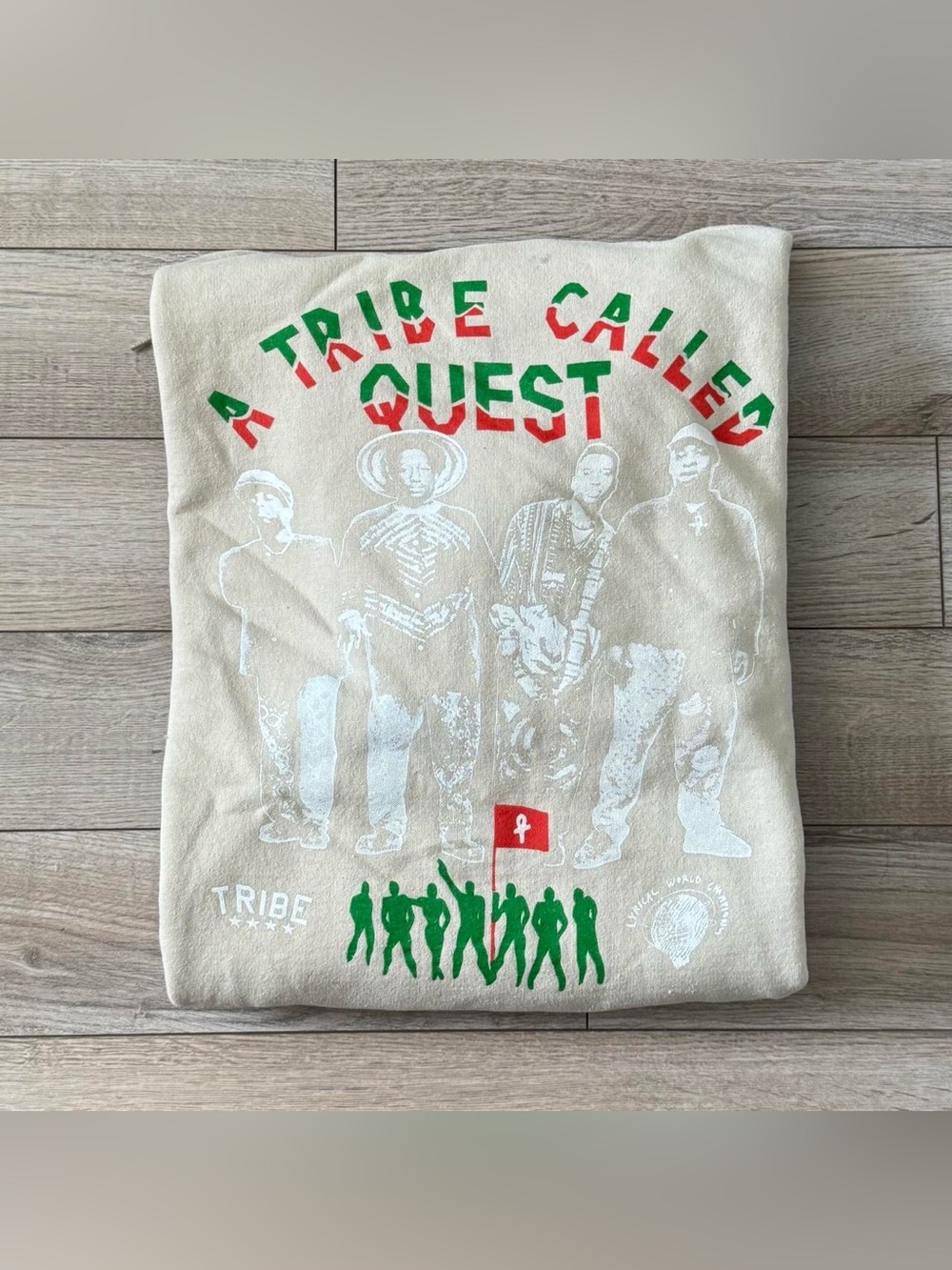 A Tribe Called Quest ATCQ Pullover Hoodie Cream Size Large